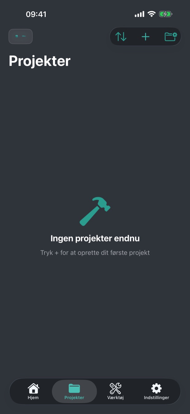 Projektoversigt i BuildWise på dansk