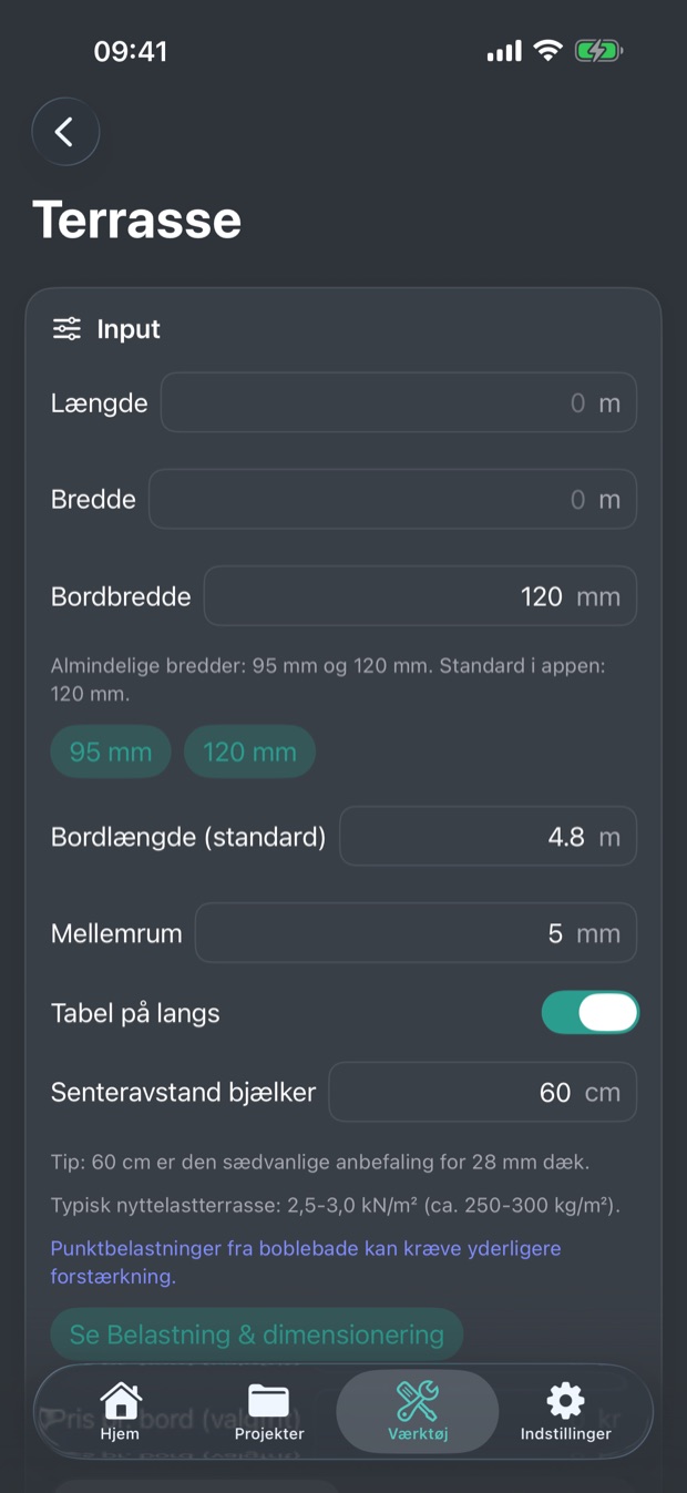 BuildWise på dansk – tegn terrassen og få materialeforbruget direkte