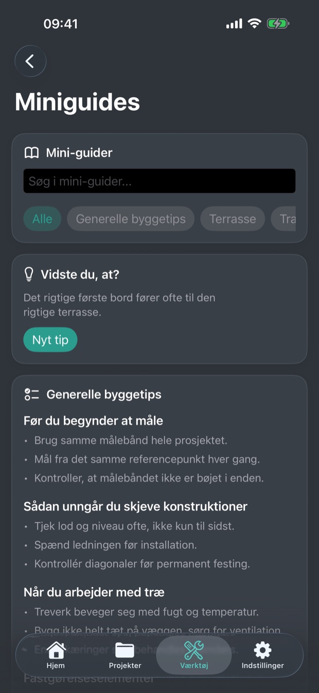 Miniguider i BuildWise på dansk