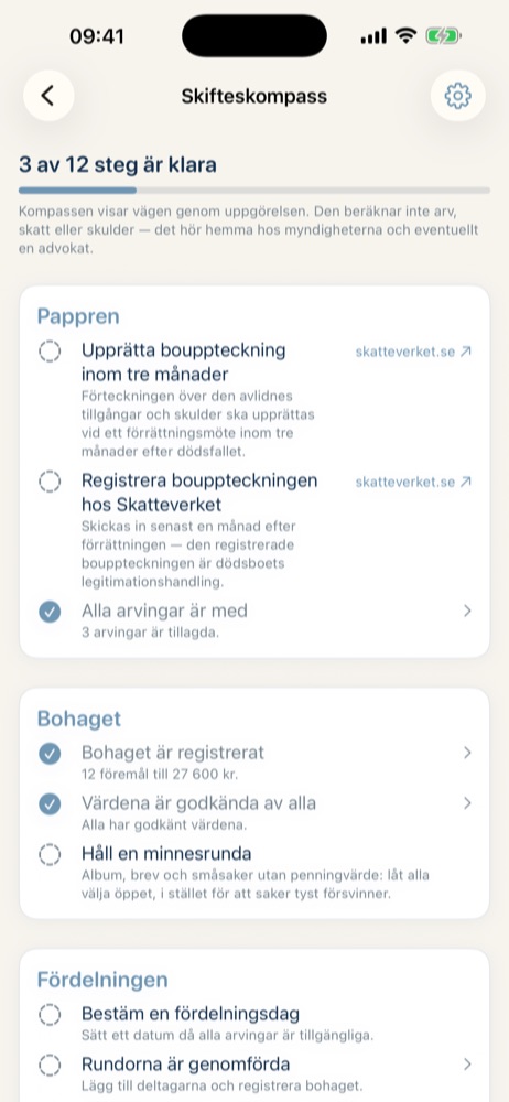 Skifteskompassen med svenska steg: bouppteckning, Skatteverket och arvskifte