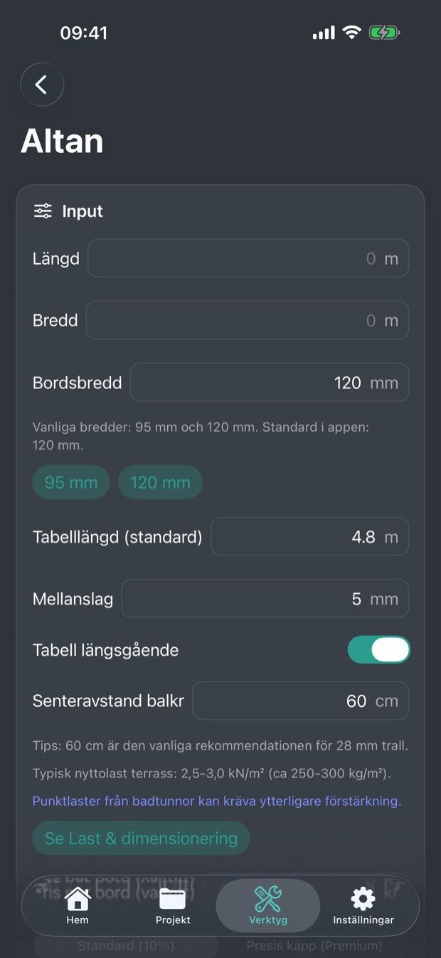 BuildWise på svenska – rita altanen och få materialåtgång direkt
