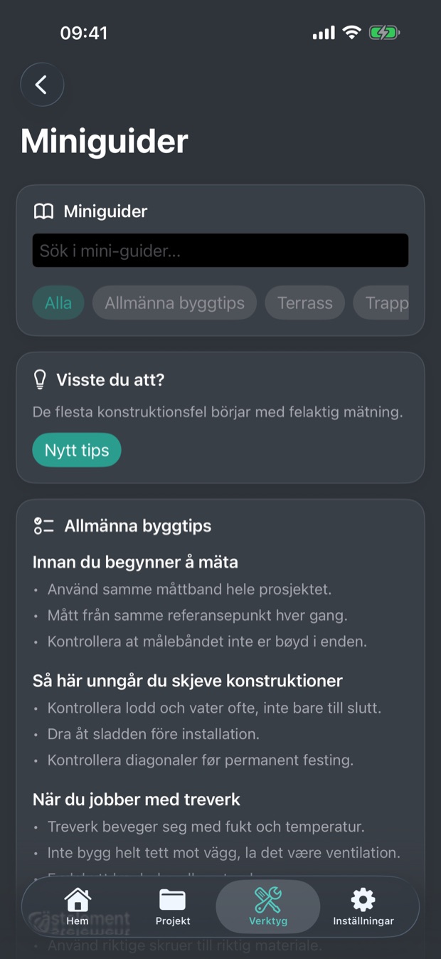 Miniguider i BuildWise på svenska